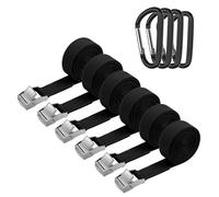 Ratchet Tie Down Straps Heavy Duty Tensioning Belts with Quick Release Cam Bukle, 2.5cm X 2m Adjustable Cargo Straps for Motorcycle, Cargo, Trucks, Trailer, Luggage with 4 Snap Hooks (4)