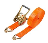 Ratchet Tie Down Straps Orange Automatic Lock Tie-Down Straps PET Webbing All-Steel Tensioner 3.8cm/5cm 2M-22M(Orange 3.8cm,7M)