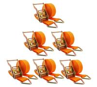 Ratchet Tie Down Straps Set, 11023 lbs Break Strength, Heavy Duty Ratchet Straps with Double Triangular Loops for Moving Appliances Boat ATV Truck Trailer Kayak(6sets,25m/82Ft)