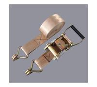 Ratchet Tie-Down Straps with J Hooks, 1.6" 2" Wide 3.3-65.6 Feet Long Beige Cargo Straps for Truck Trailer Motorcycle ATV UTV Kayak Boat Moving Appliances(5cm/2in,5.0m/16.4Ft)