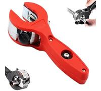 Ratchet-Type Pipe Cutter, Fast Pipe Cutting Tool,Tubing Copper Cutter Tool Hand Cutters Hose Rigid Plastic Exhaust PVC Stainless Steel, 2 in 1 Close Quarters Tube Compact (red)