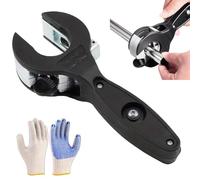 Ratchet-Type Pipe Cutter, One-Hand Fast Pipe Cutting Tool, Tubing Copper Cutter Tool Hand Cutters Hose Rigid Plastic Exhaust PVC Stainless Steel, 2 in 1 Close Quarters Tube Compact(Black,5/16"-1-1/8")