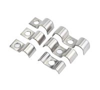 Ratchet-Type Stainless Steel Hose Clamps， Stainless Steel Pipe Holder Bracket M5-M48 Single P Type and Double Side Assortment(10Pcs Single M10)