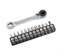 Ratchet Wrench, 60N·m Torque Quick Socket Tool with 60-Tooth Mechanism, Chrome Vanadium Steel, Compact 9.4cm for Tight Spaces, Silver(C)