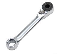 Ratchet Wrench, 60N·m Torque Quick Socket Tool with 60-Tooth Mechanism, Chrome Vanadium Steel, Compact 9.4cm for Tight Spaces, Silver(A)