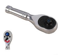 Ratchet Wrench, 72 Tooth Quick Release Reversible Socket Wrench 1/4 Inch Drive 6.35mm with Chrome Vanadium Steel for Automotive Repair and Maintenance, Compact 92mm Design(Silver)