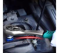 Ratchet Wrench 72-Tooth Reversible Socket Wrench with 5° Arc Rotation, Quick-Release Mechanism, Ergonomic Design, Green, 3-Piece Set(B)