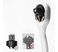 Ratchet Wrench 72-Tooth Reversible with 5° Swing Arc for 1/4 Inch, 3/8 Inch, 1/2 Inch Drive Sockets, Red (3-Pack)(B)