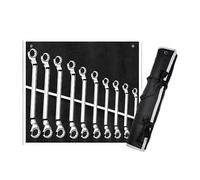 Ratchet Wrench Set - Double Box End Tools Chrome Vanadium Steel Quick-Release Mechanic Tools with Anti-Slip Grip for Automotive & Cycle Repair Supplies