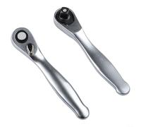 Ratcheting Bit Driver 1/4 Inch, 72-Tooth Reversible Ratchet Wrench with 90-Degree Angle, Chrome Vanadium Steel for Mini Bit Sets, 2-Pack