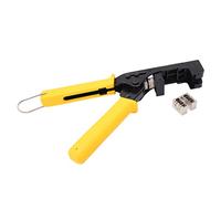 Ratcheting Crimper Tool, Professional Terminal Crimping Plier with Adjustable Tightness, PP Heat Handle for Micro Connector Pin and RJ45 Keystone Jacks, Durable Steel Mat