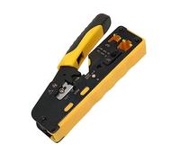 Ratcheting Modular Data Cable Crimper, RJ45 Crimp Tool Replacement Blades 6P 8P Practical Eliminates Accidental Contact for RJ11/RJ12 Standard