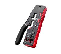 Ratcheting Modulars Data Cable Crimper Wire Stripper Wire Cutter for Cat6a Cat6 Cat5 Ergonomic Slip Resistant Ethernet Crimper Tool