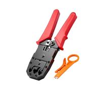 Ratcheting Modulars Data Cable Crimper Wire Stripper Wire Cutter for Cat6a Cat6 Cat5 Ergonomic Slip Resistant Ethernet Crimper Tool