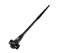 Ratcheting Podger Wrench, 0.75 to 0.87 in, 19 to 22 mm Double Ended Socket Wrench with Quick Release, 12 Tooth Bi Directional Tool Steel Scaffold Spud Wrench for Tight Spaces, Black