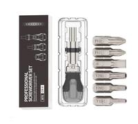 Ratcheting Screwdriver Magnetic - 180-Degree Adjustable Multi Bit Repair Tool - Ratchet Screw Driver Set Kit,for Home Furniture Car Bicycle Watch Eyeglass DIY Repair