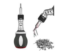 Ratcheting Screwdriver Set - 8-in-1 Magnetic Screwdriver Multibit Set - 180 Degrees Rotating Multi Bit Screw Driver for Furniture, Car, Computer, Electronics Maintenance
