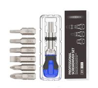 Ratcheting Screwdriver Set, Foldable Angle Handle Driver, Magnetic Bit Tool Kit, Compact Repair Screw Tool for Electronics Eyeglasses Watch Bike Household Maintenance 1.97x6.3in