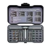 Ratcheting Screwdriver Set - Multi bitPrecision Repair Tool with Case, Driver | Features A Ratcheting Magnetic Design that Speeds Up Driving and Prevents Drops. The Magnetic bitHolder
