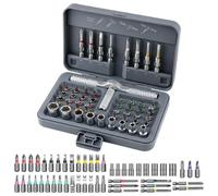 Ratcheting Screwdriver Set | T-Handle Multi-Bit 54-in-1 Ergonomic | Interchangeable Repair Tool Kit | For DIY Projects Furniture Household Appliances Bicycle Computer Car Repair