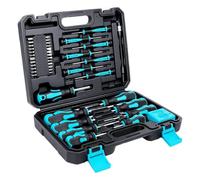 Ratcheting Screwdriver Set | with Phillips Magnetic Hand Tools | 43-Piece Screwdriver Kit with Hex Bit | for Home Workshop Furniture Laptop PC Phone TV Car Motorcycle