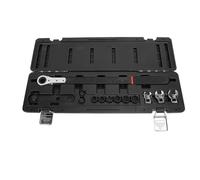 Ratcheting Serpentine Belt Tool Set, Professional Serpentine Belt Removal Installation Tool Kit, Reversible Ratchet Wrench with Socket Adapter and Crowfoot Wrench, Sturdy Metal Con