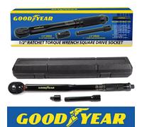 Goodyear 1/2" Torque Wrench-Precision Calibration for Accurate Torque Settings| Durable Chrome Vanadium Steel| 20-150 ft-lb Range| Easy-to-Read Scale| Ergonomic Handle for Comfort & Control