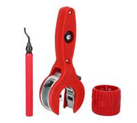 Ratcheting Tube Cutter for Tight Spaces, Close Quarters Pipe Cutting Tool with Deburring Tool and Reamer for Copper, PVC, Aluminum