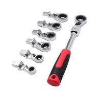 Ratcheting Wrench Set Flexs-Head Wrench Set Combination with Metric 8-19mm Head for Car Repair Combination Sets and Metric