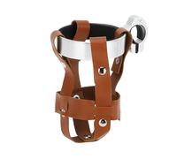 RATCHROLL 1 Pc Universal Motorcycle Bike Drink Holder Motorbike Bicycle Water Bottle Cup Holder Screw Brown Silver Tone PU Aluminum Alloy