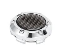 RATCHROLL 1 Pc Universal Wheel Center Caps Hub Caps Rim Center Caps OD: 66mm / 2.60" Silver Tone Plastic for Ford with Brown Carbon Fiber Pattern Sticker