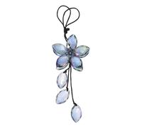 RATCHROLL 1 Pcs Artificial Crystal Tassel Flower Car Rear View Mirror Pendant Accessories Car Hanging Ornament Blue