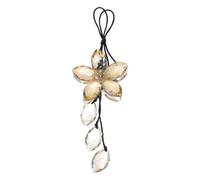 RATCHROLL 1 Pcs Artificial Crystal Tassel Flower Car Rear View Mirror Pendant Accessories Car Hanging Ornament Champagne