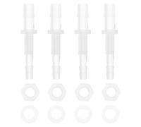RATCHROLL 1 Set Plastic Hose Barb Fitting 5/32" x 15/64" Hose Barb Thru-Bulk Bulkhead Fitting Clear PP