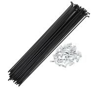 RATCHROLL 1 Set Universal Bicycle Spokes 12G 255mm Length Bike Wheel Spokes Nipple Black Carbon Steel