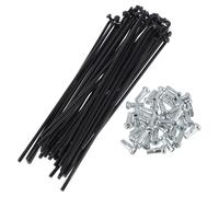 RATCHROLL 1 Set Universal Bicycle Spokes 13G 123mm Length Bike Wheel Spokes Nipple Black 45 Steel
