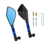 RATCHROLL 1 Set Universal Motorcycle Rear View Mirrors Adjustable Bar End Side Mirror Mount M8/M10 Black Blue Aluminum Alloy Aluminum Polygonal Shape