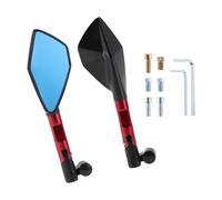 RATCHROLL 1 Set Universal Motorcycle Rear View Mirrors Adjustable Bar End Side Mirror Mount M8/M10 Black Red Aluminum Alloy Aluminum Polygonal Shape