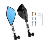RATCHROLL 1 Set Universal Motorcycle Rear View Mirrors Adjustable Bar End Side Mirror Mount M8/M10 Black Silver Tone Aluminum Alloy Aluminum Polygonal Shape