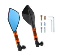 RATCHROLL 1 Set Universal Motorcycle Rear View Mirrors Adjustable Bar End Side Mirror Mount M8/M10 Black Orange Aluminum Alloy Aluminum Polygonal Shape
