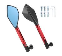 RATCHROLL 1 Set Universal Motorcycle Rear View Mirrors Adjustable Bar End Side Mirrors Mount M8/M10 Black Red Aluminum Alloy Aluminum Polygonal Shape
