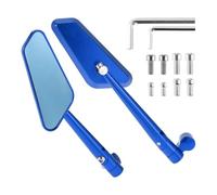 RATCHROLL 1set Universal Motorcycle Rear View Mirrors Adjustable Side Rearview Mirror M8/M10 Blue Aluminum Alloy Prismatic Shape