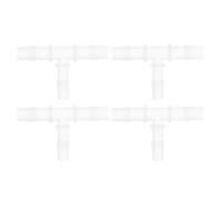 RATCHROLL 4 Pcs Plastic Hose Barb Fitting 25/64" x 5/16" x 25/64" T 3 Way Splicer Joint Clear PP