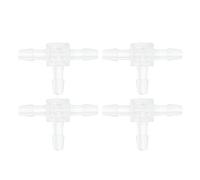 RATCHROLL 4 Pcs Plastic Hose Barb Fitting 3/32" Tee 3 Ways Bard Fittings Clear PP