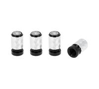 RATCHROLL 4 Pcs Tire Valve Stem Caps Decorative 7x22mm Tyre Valve Dust Covers Diamond Pattern Black Aluminum Alloy
