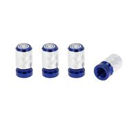 RATCHROLL 4 Pcs Tire Valve Stem Caps Decorative 7x22mm Tyre Valve Dust Covers Diamond Pattern Blue Aluminum Alloy