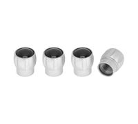 RATCHROLL 4 Pcs Tire Valve Stem Caps Stylish 8x14mm Tyre Valve Dust Covers Silver Tone Aluminum Alloy