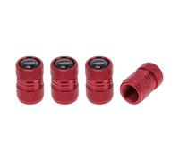 RATCHROLL 4 Pcs Tire Valve Stem Caps Stylish 8x17mm Tyre Valve Dust Cover Red Aluminum Alloy Epoxy Resin