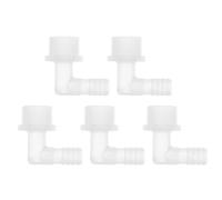 RATCHROLL 5 Pcs Plastic Hose Barb Fitting 1/2" Hose Barb G3/4 Male NPT Elbow Barbed Adapter Clear PP