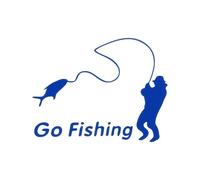 RATCHROLL Reflective Bumper Decal Blue Square Go Fishing Reflective Car Sticker Personalized Decoration Vehicle Body or Door or Window/Dashboard